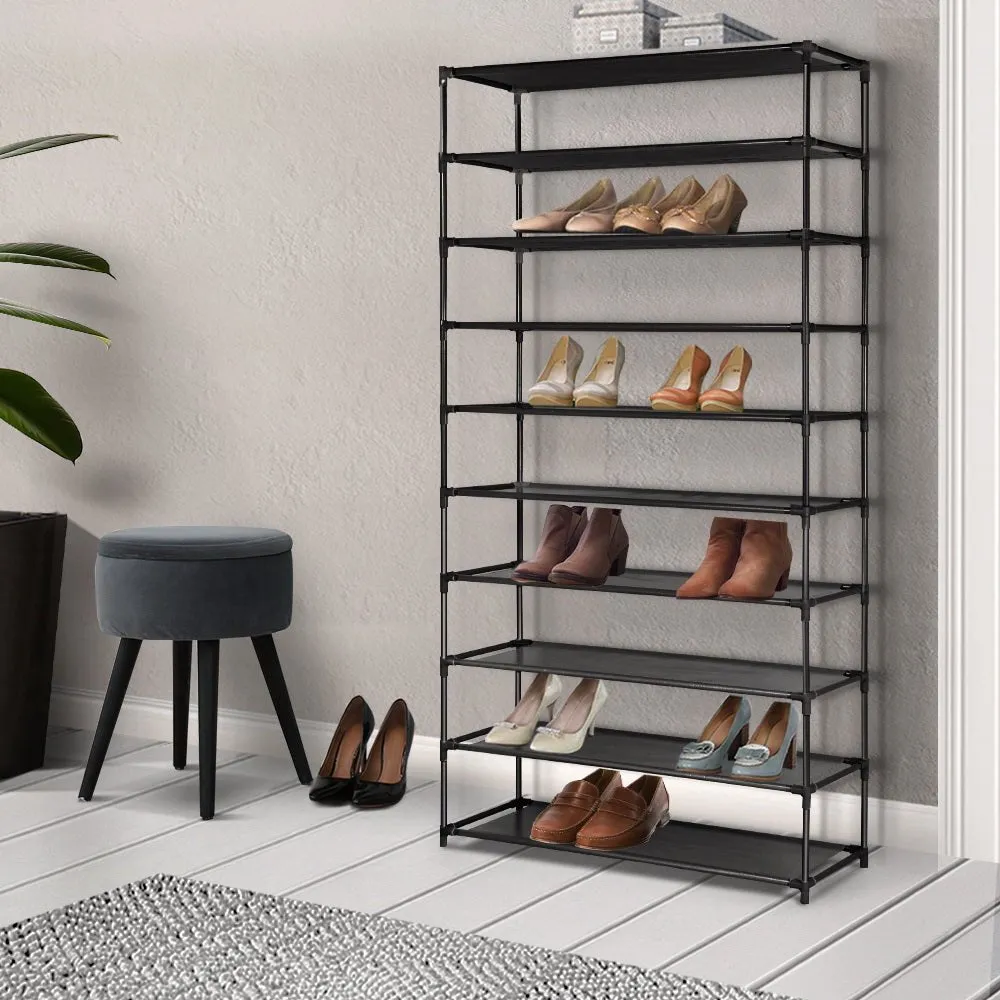 10 Tier Stackable Shoe Rack (Black)