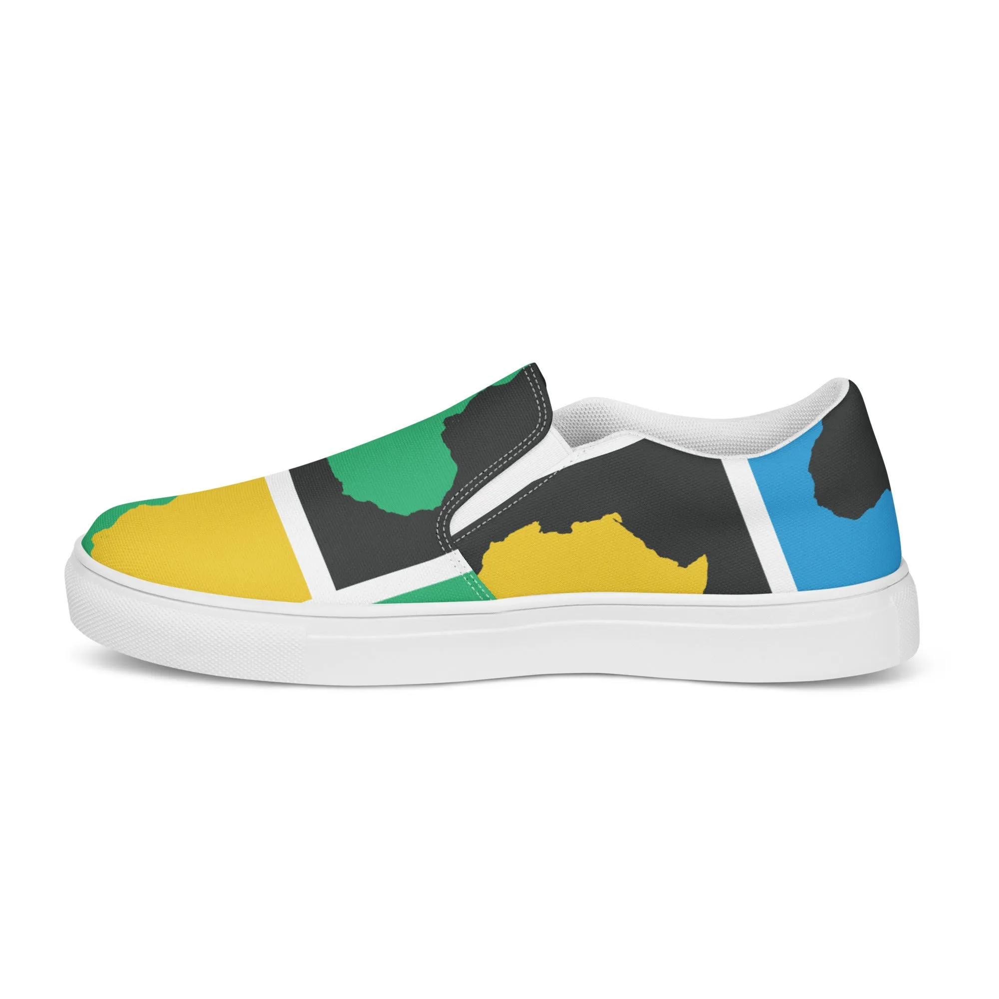 AFRICA WARHOL Men’s Slip-On Canvas Shoes (Yellow, Green, Turquoise)