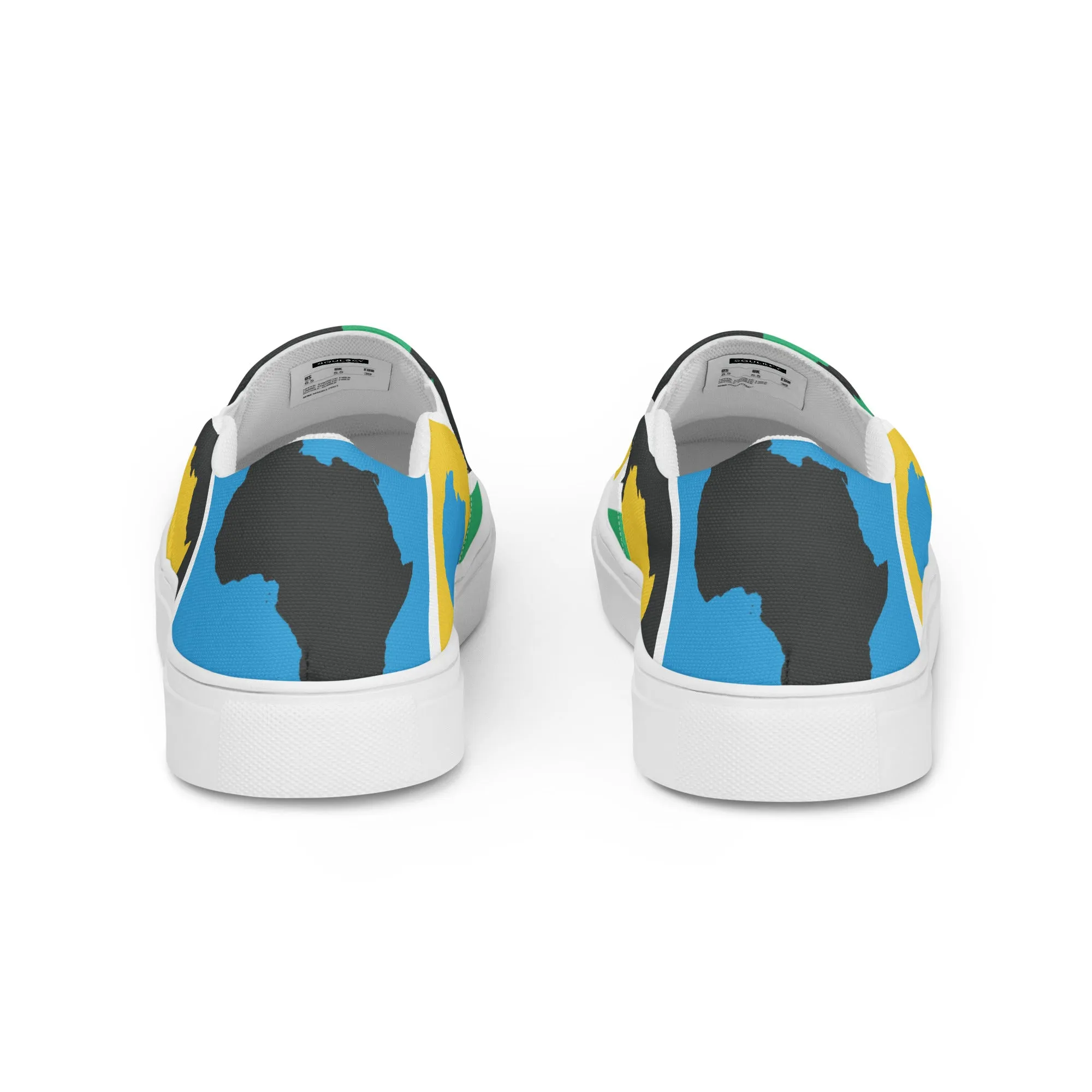 AFRICA WARHOL Men’s Slip-On Canvas Shoes (Yellow, Green, Turquoise)