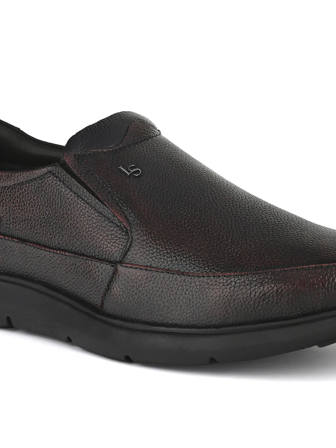 Brunette Brown Genuine Leather Slip-On Moccasin Shoes