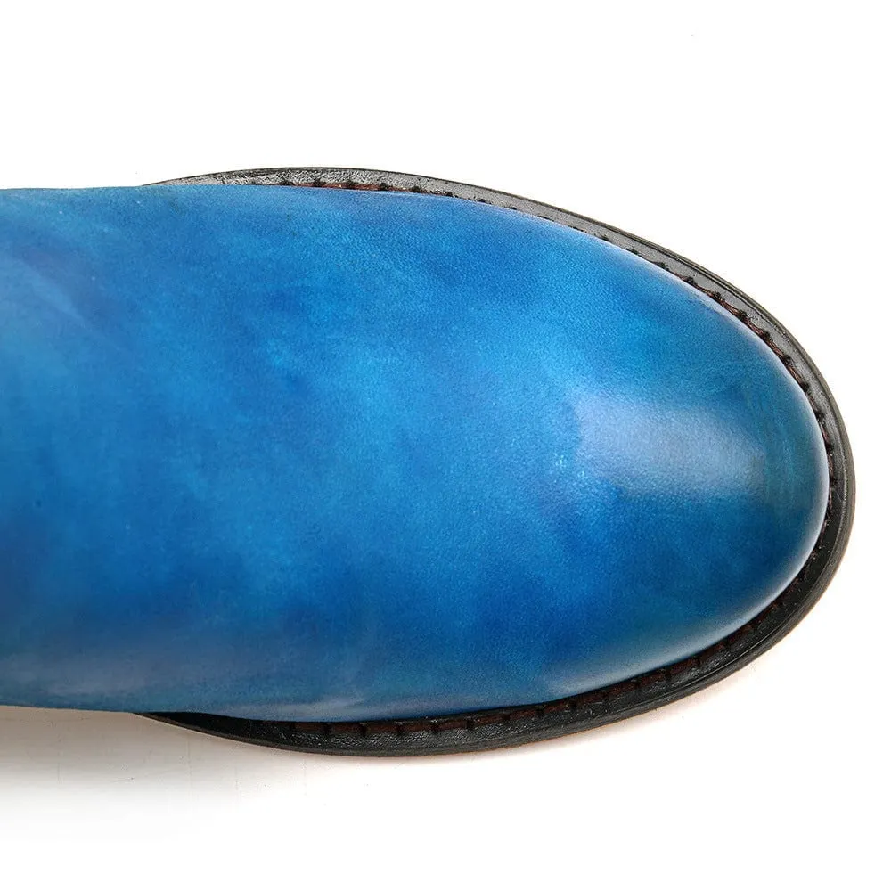 Handmade Full genuine Leather Denim Super Comfortable Boots