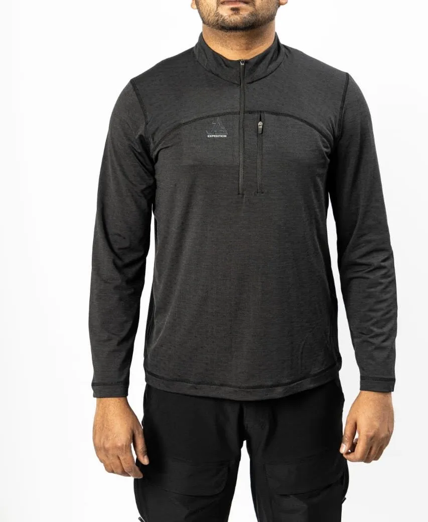 JAG Summit Seeker Series Full Sleeves Tshirt | UPF 50  Protection | Hiking Tshirt | Trekking Tshirt | Midnight Black