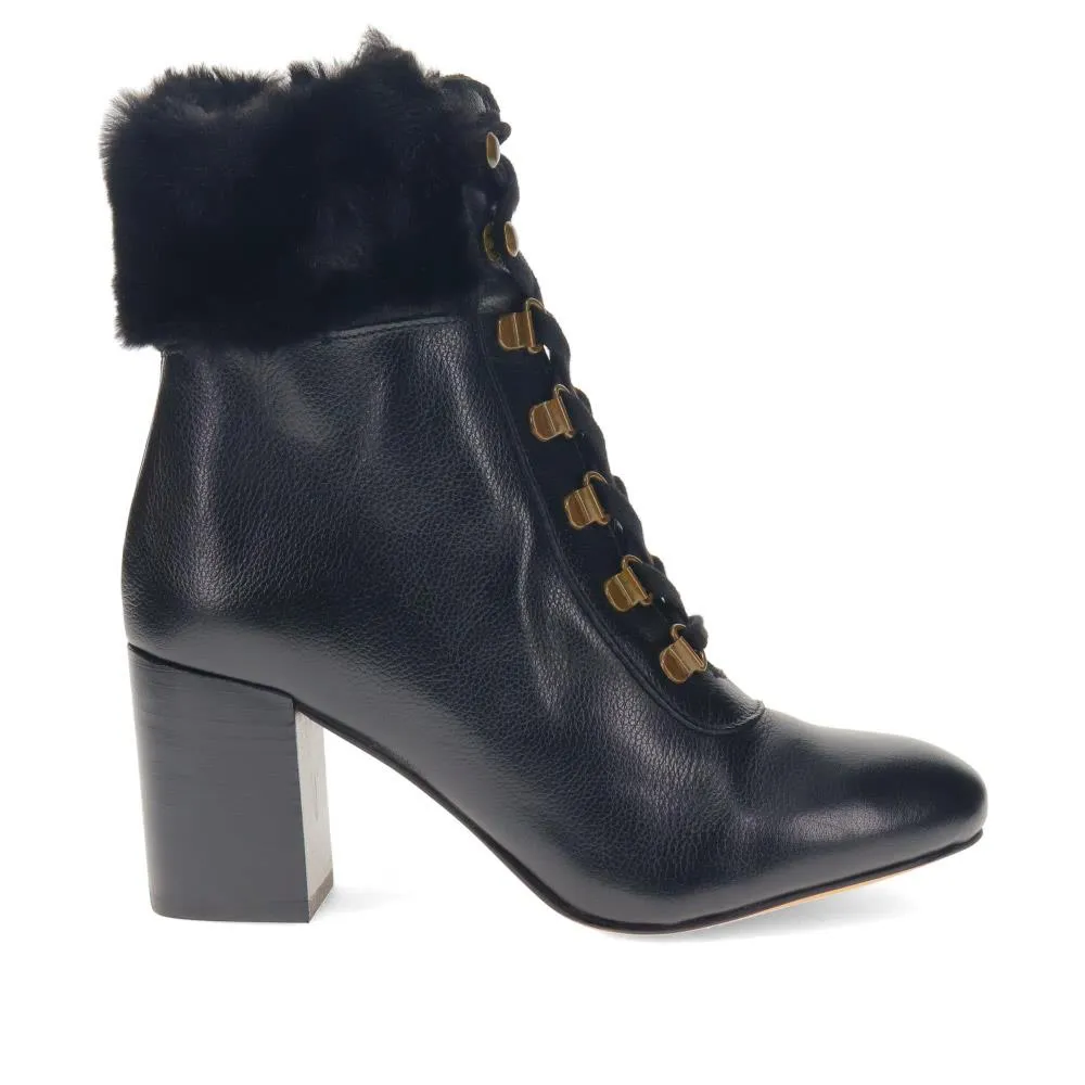Kelsie Fur-Cuffed Ankle Boots - KELSIE / 325 853